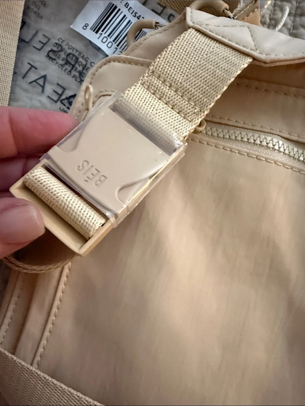 BEIS Small Crossbody Bag in Light Beige all in one sling NWT